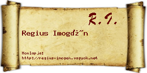 Regius Imogén névjegykártya